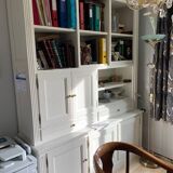 White solid wood bookcase