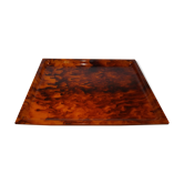 Rectangular tray in lucite décor fake tortoise-shell circa 1970