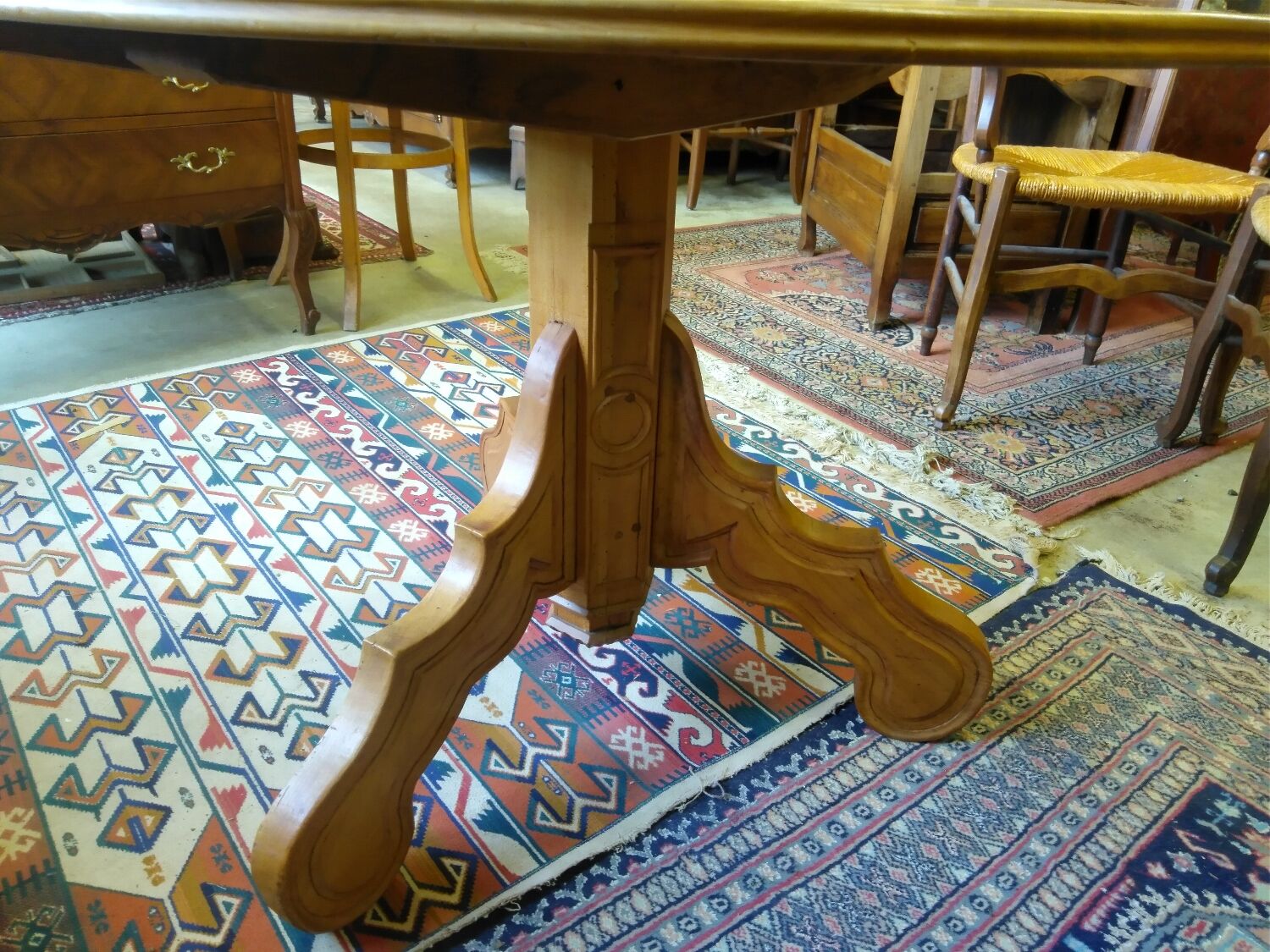 Old cherry pedestal table
