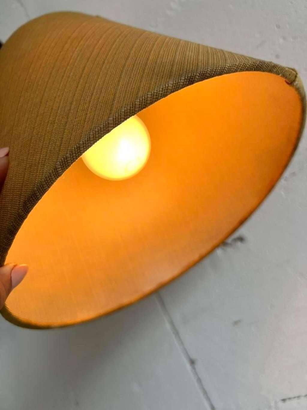 VINTAGE WOODEN WALL LAMP / SCISSOR LAMP WITH LAMPSHADE 'ARO LEUCHTEN'