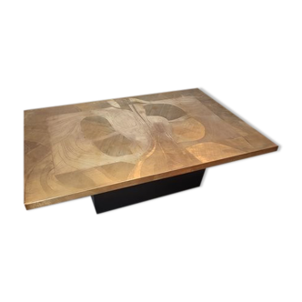 Brass coffee table engraved by Christian Krekels