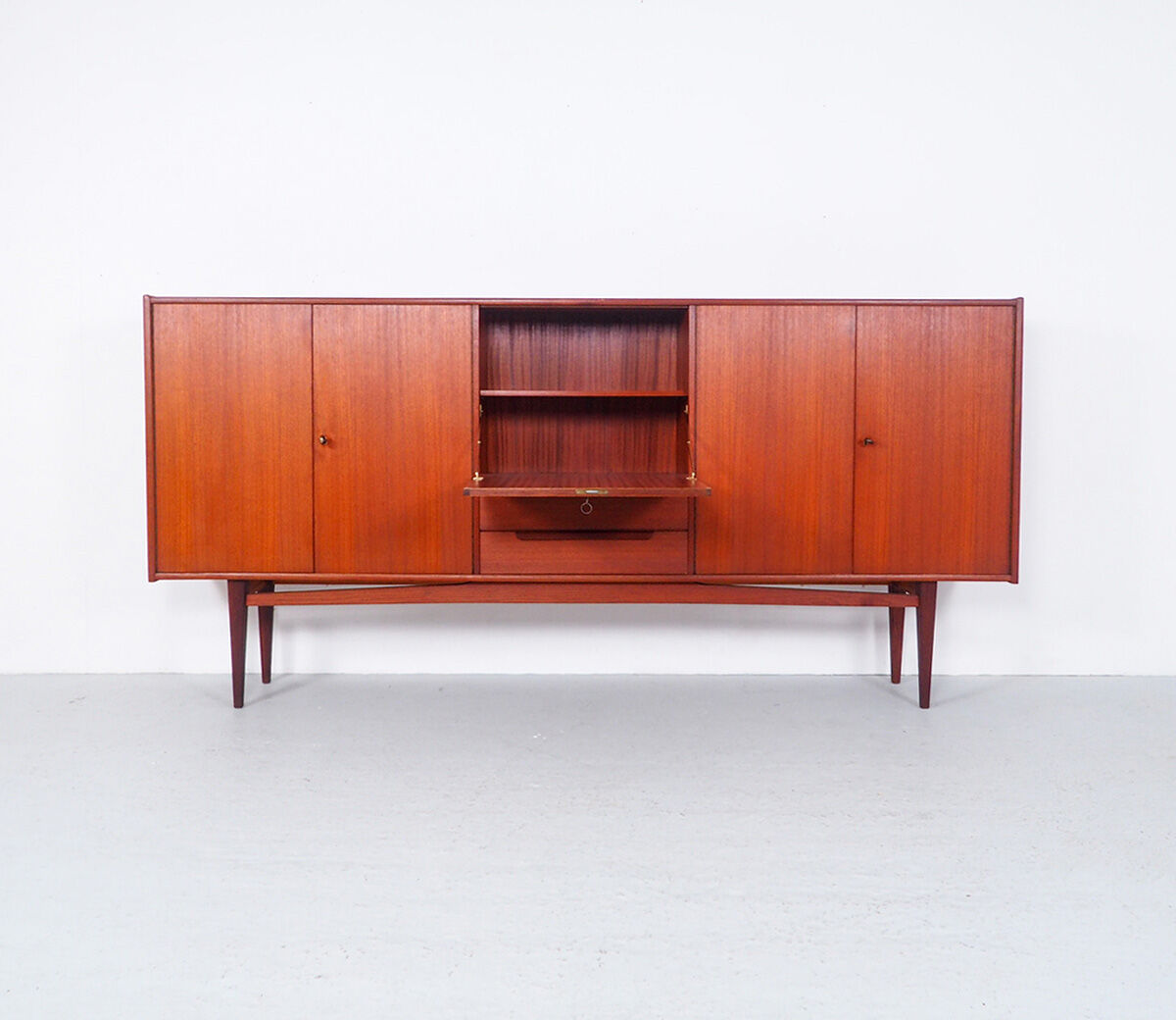 Vintage Bartels werken teak highboard, 1960's