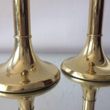 Danish mid century brass candleholders set of 2