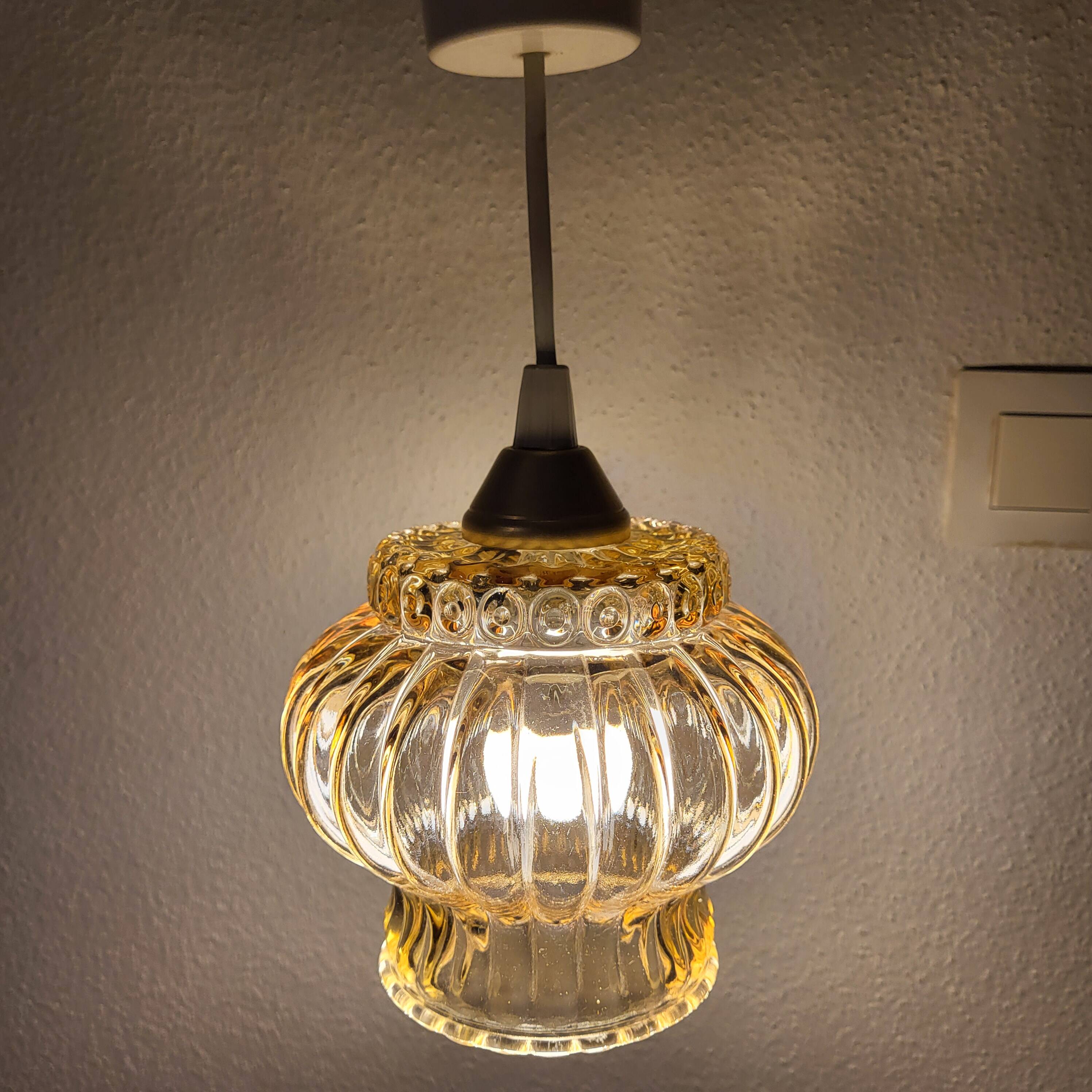 amber space age globe suspension, 1970