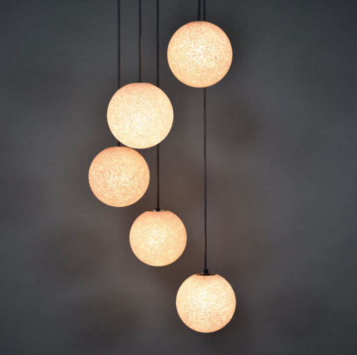 Vintage five-globe ceiling lamp 1960