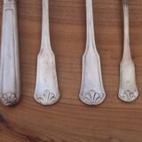 Vintage 4-piece silver-plated metal box set – shell motif – 18 g silver plating