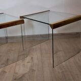 Paire de tables basses de Leon Rosen pour Pace Collection 1970