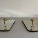 Pair of brass wall lights with mirrors, mid-20th century, Italy, 1960.
