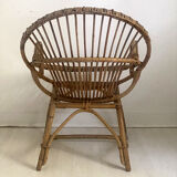 Fauteuil en rotin vintage 60's