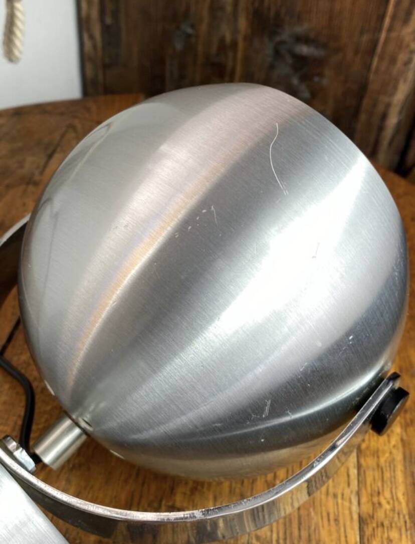 Eye Ball brushed aluminium Space Age lamp or wall light