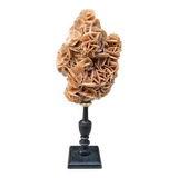 Sand rose on a turned black wooden base, late 19th century curiosities.