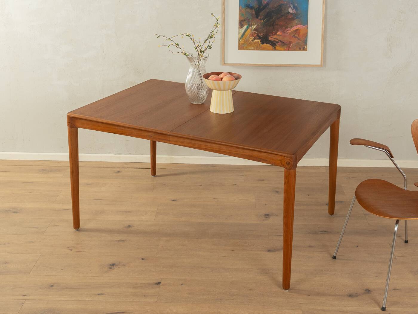 Rare extendable teak dining table by H.W. Klein for Bramin (1960s)