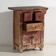 Antique oriental chest of drawers with red patina (c.1900)