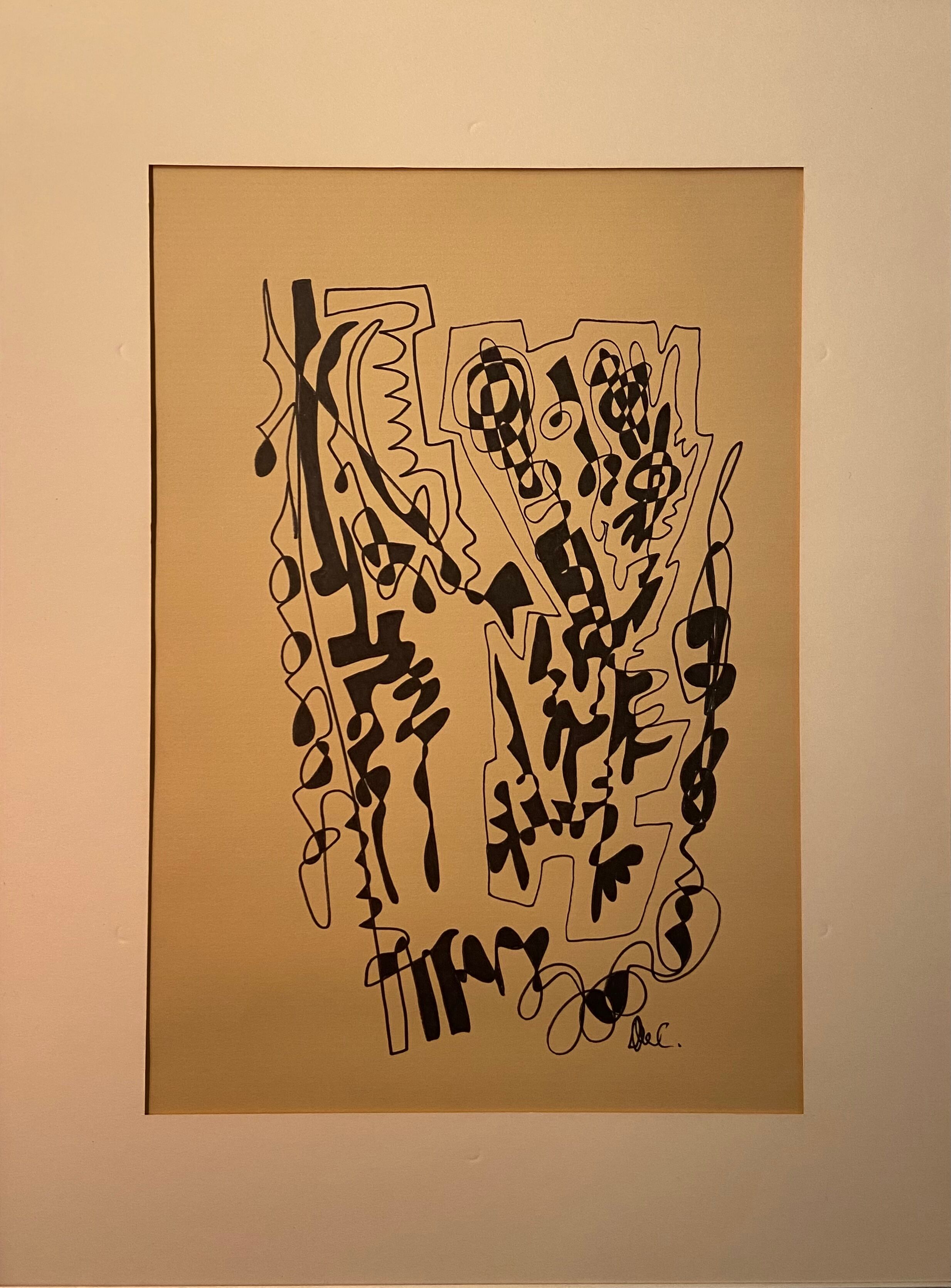 Dessin à l’encre, abstraction signée