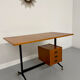 Vintage Italian design desk from the 1960s in wood and metal.