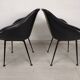 Vintage black skai armchairs