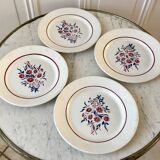 Set of 4 dessert plates Badonviller 50s