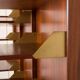 Italian mid-century teak wall unit on panels, 1970s