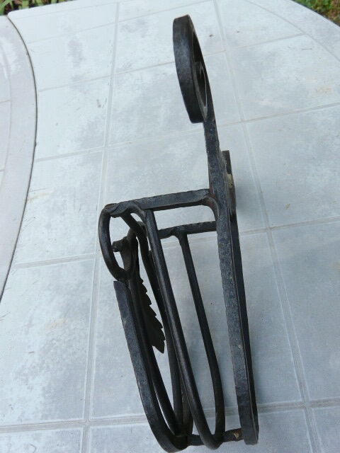 Wrought iron brush or newspaper holder hammered art deco