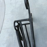 Wrought iron brush or newspaper holder hammered art deco