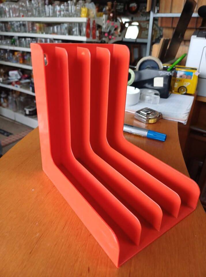 Orange vinyl rack