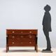 Commode ancienne en noyer 3 tiroirs, Italie XIXe siècle