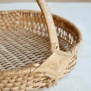 Vintage hand-woven wicker harvest basket