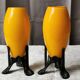 Pair of yellow vases "mickaël powolny and loetz"