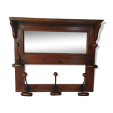 Old wood and brass coat rack