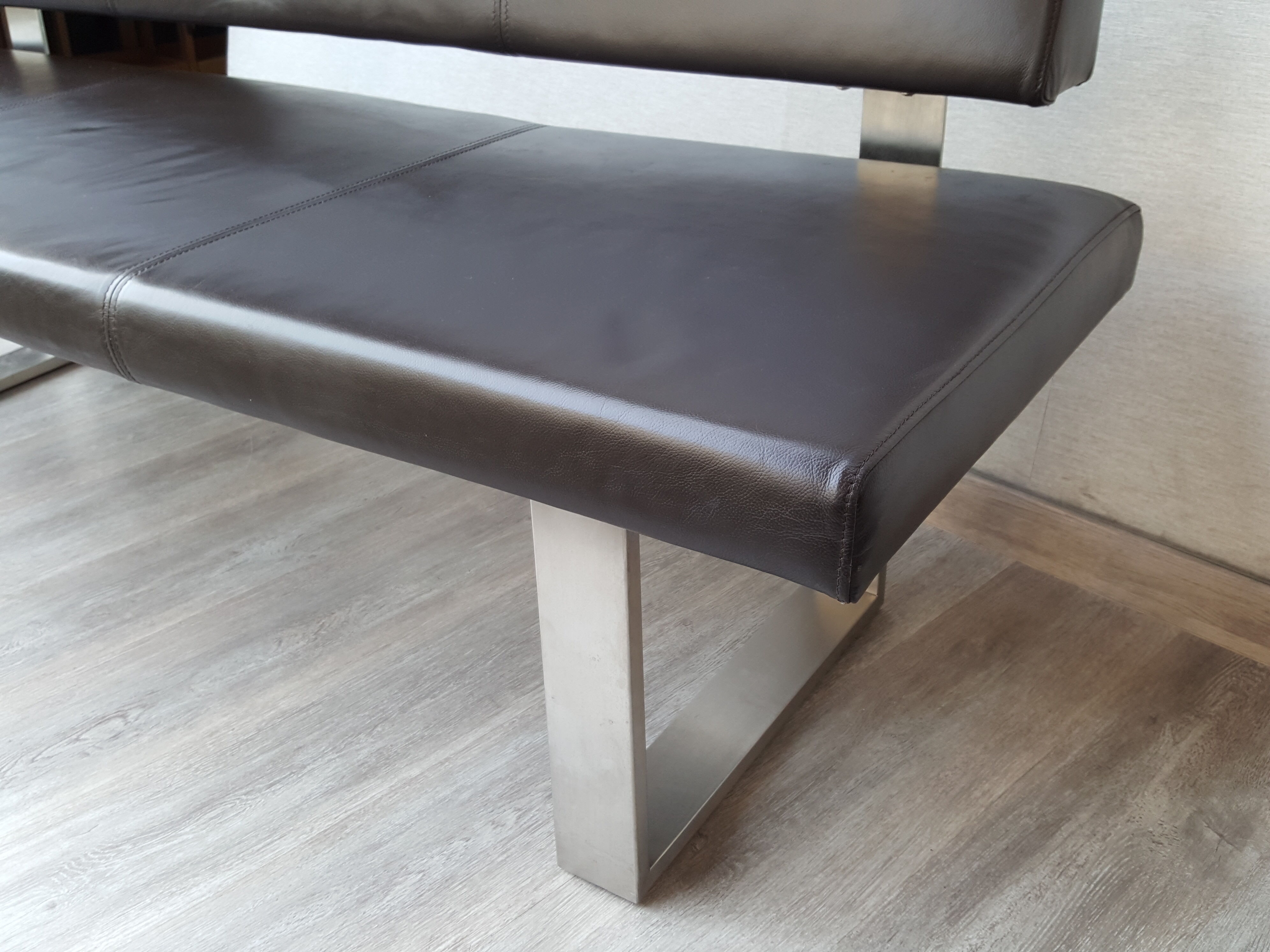 Leather office bench