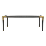 Gunmetal gold metal and smoked glass coffee table from the 70s