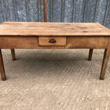 Antique cherry farmhouse table with 3 drawers