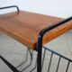 Porte-revues vintage avec tablette bois