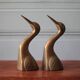 Vintage bookends, animal bookends, heron head, bird, brass sculpture, interior decor.