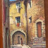 Paire de tableaux Ruelles de Roquebrune Var