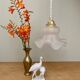 Vintage frosted glass tulip pendant light