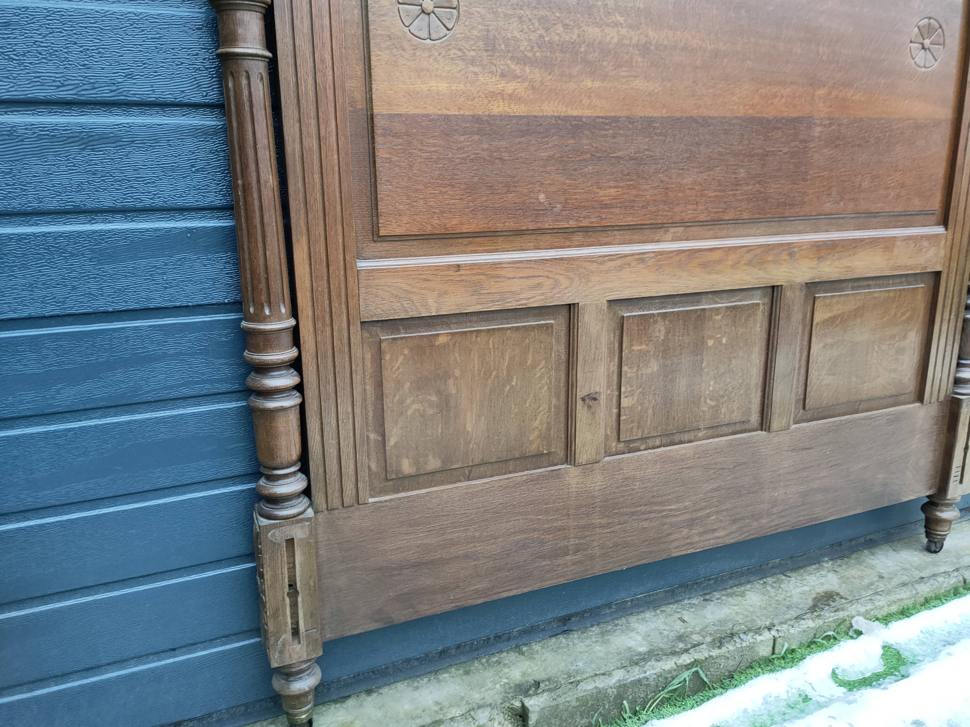 Antique headboard in solid oak