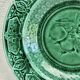 Footed compote with shaded enamels Sarreguemines majolica