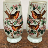 2 japanese opaline vases