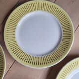 Lot de 9 assiettes plates jaune et doré