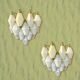 Italian White Opaline Glass Polygon Sconces, Set of 2