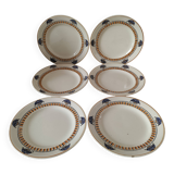 6 Longwy Art Deco plates