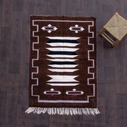 Brown Moroccan ethnic rug 103 X 145 cm