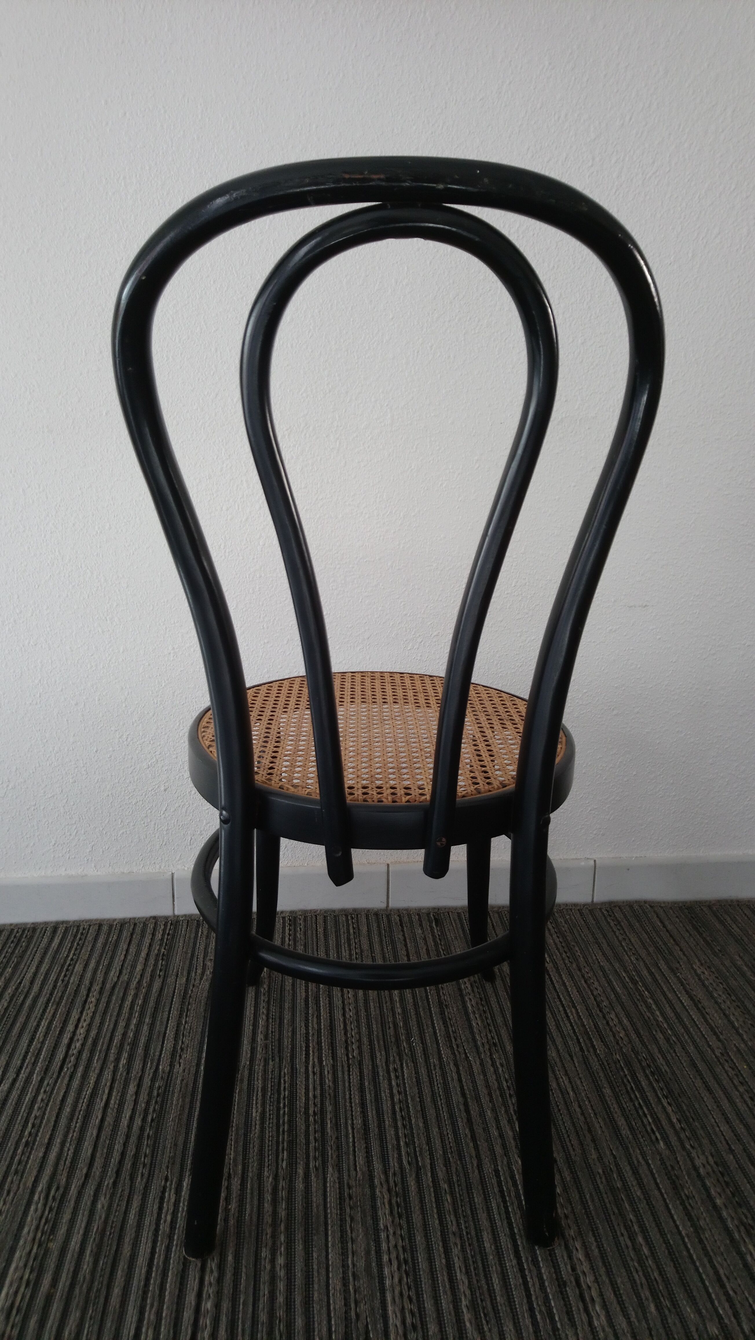 Set of 6 chairs 70s canned black bars