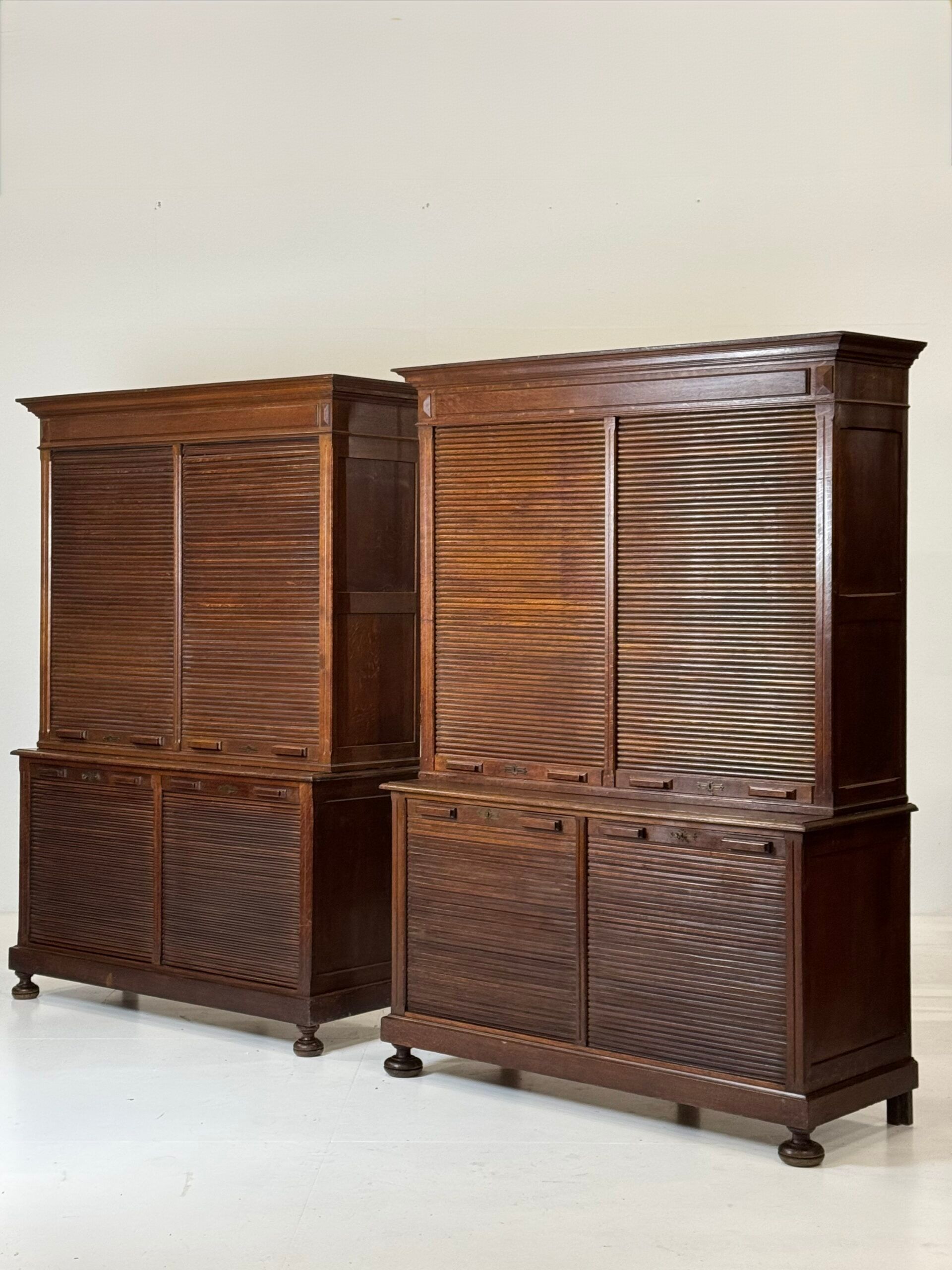 2 x oak filing cabinets ca. 1900