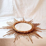Rattan sun mirror 1960 - 50x50cm