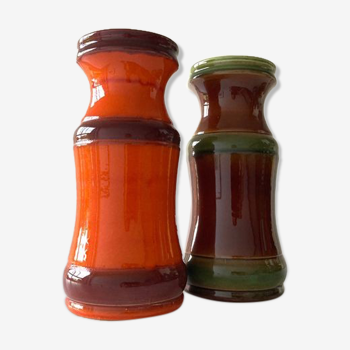 2 vases vintage de l'Allemagne de l'Ouest d'Alfred Klein (AK) Keramik