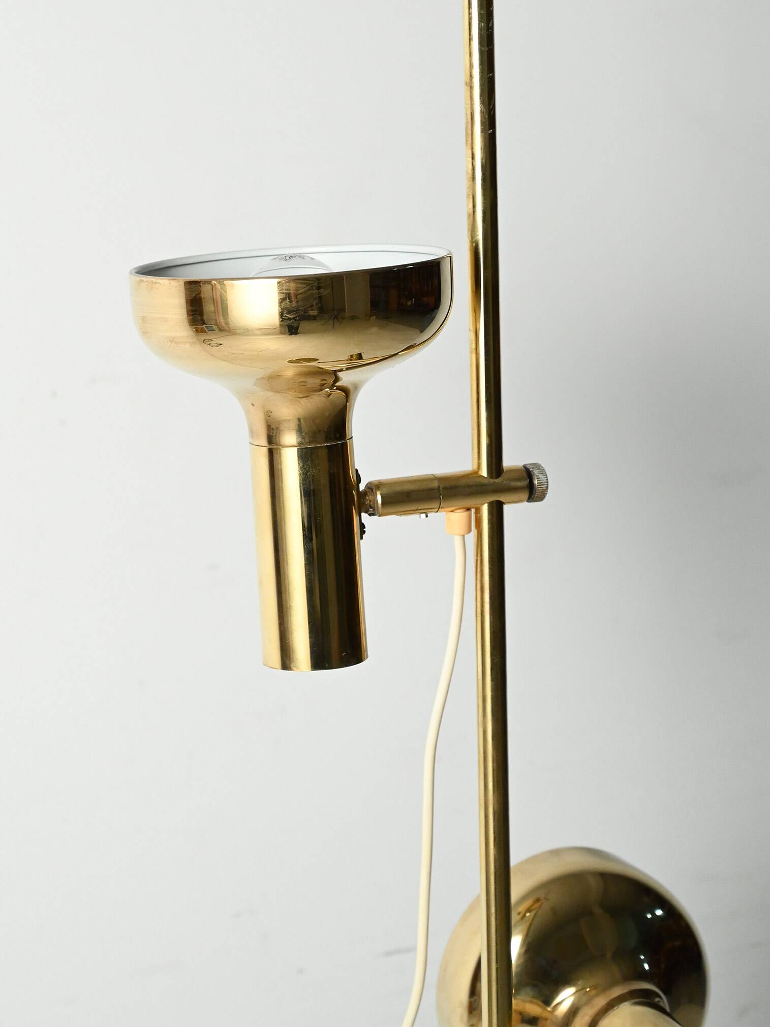 Scandinavian brass floor lamp with two adjustable light point