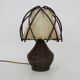 Bedside lamp, table lamp in rattan, bamboo Louis Sognot. 50s