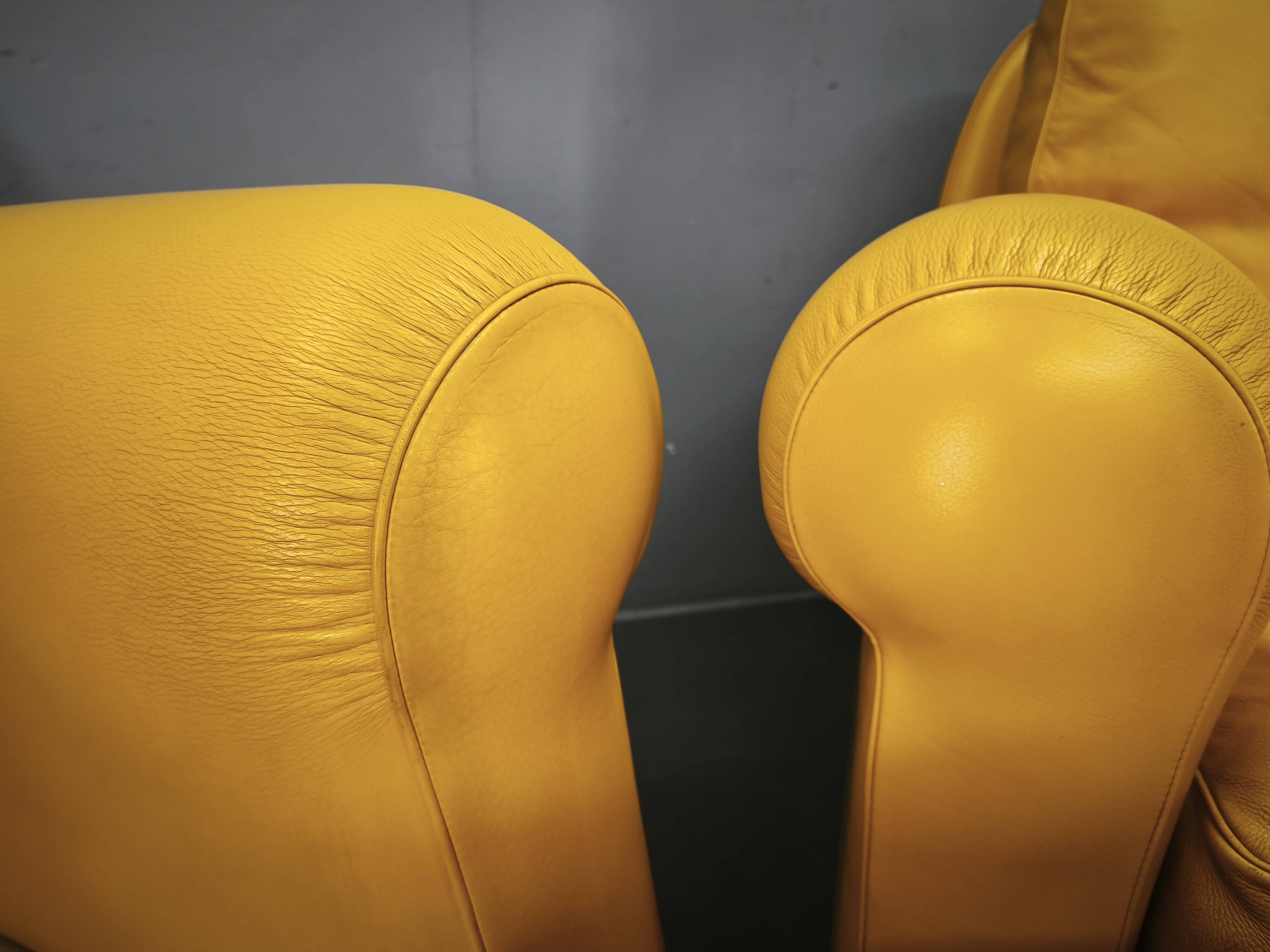 Pair of Poltrona Frau George Leather Sofas, Italy, 1992